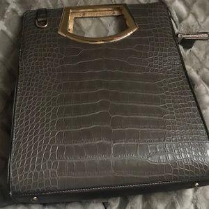 Brown croc handbag